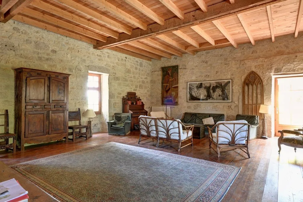 The double-height sitting room