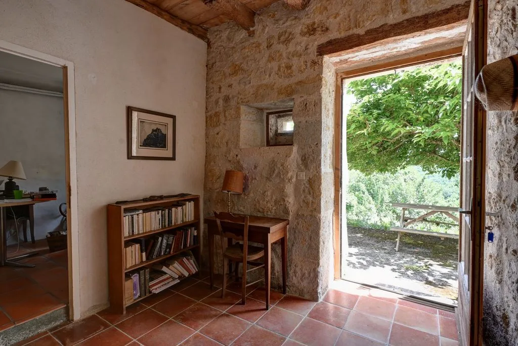 The study, opening onto the lower terrace